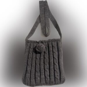 Vintage Grey Sweater Look Crossbody Purse